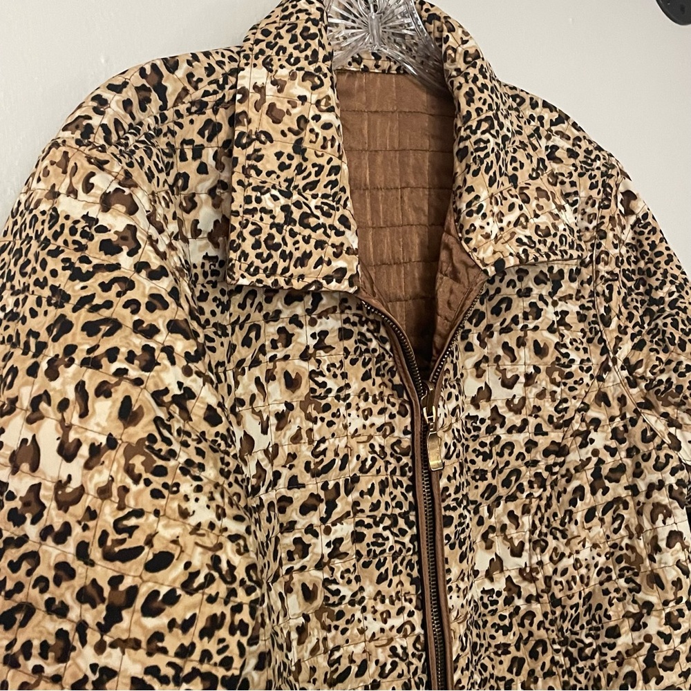 Leopard & Bronze Reversible Quilted Lightweight Jacket - Picture 3 of 6